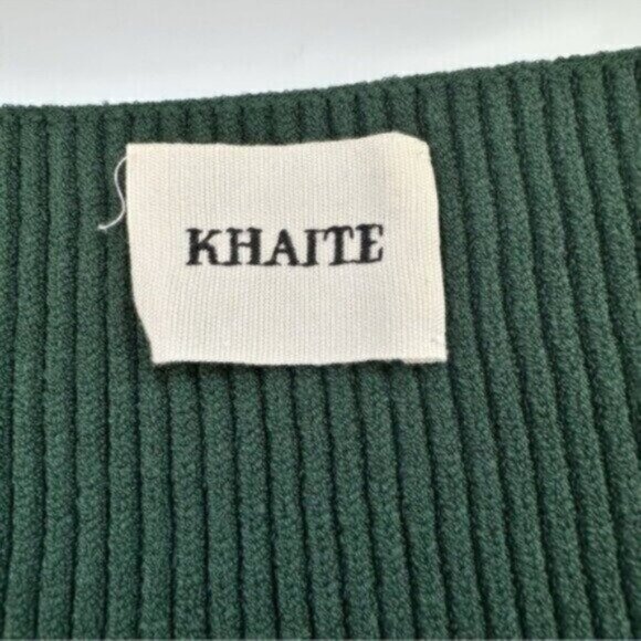 KHAITE Maddy Emerald Green Ribbed Knit Bustier Sweetheart Neckline Top Size M - Picture 11 of 13